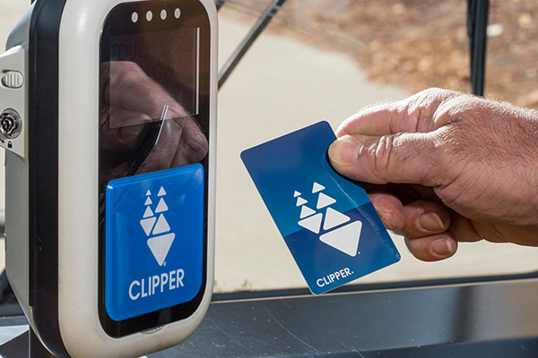 hand using a clipper card