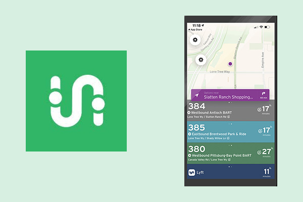 transit app logo and screen capture