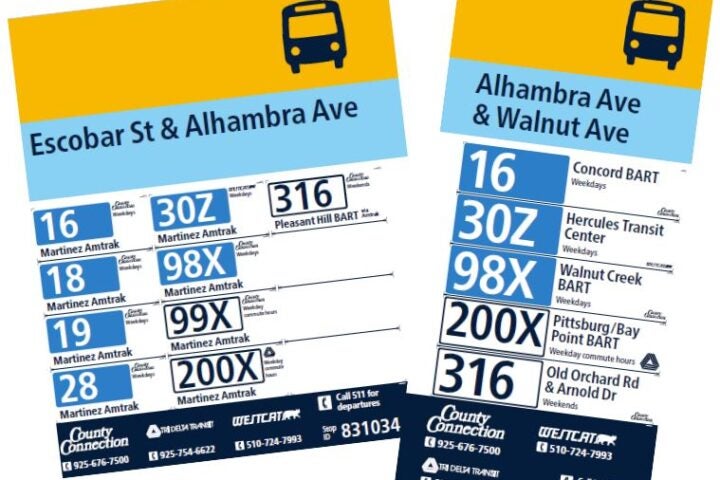 new bus signs in martinez for 200x
